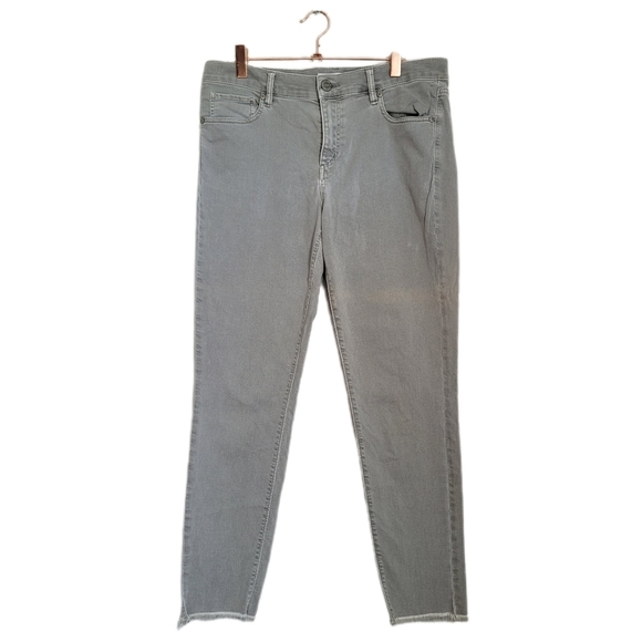 Loft Jeans Womens Size 28/6 Gray Modern Skinny Crop Raw Hem Mid Rise - Picture 1 of 8